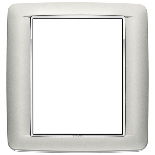 Vimar - Eikon 20698 Round Cover Plate - 8 (4+4) Module, Metal - Apollo Lighting