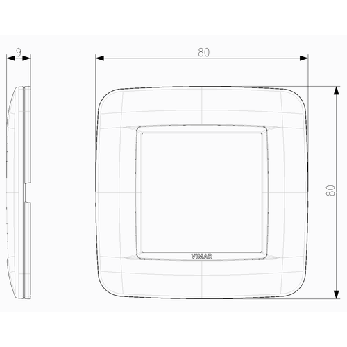 Vimar Eikon 20672 2-Module Round Cover Plate