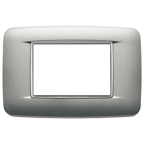 Vimar - Eikon 20683 Round Cover Plate - 3 Module, Die-Cast Metal - Apollo Lighting