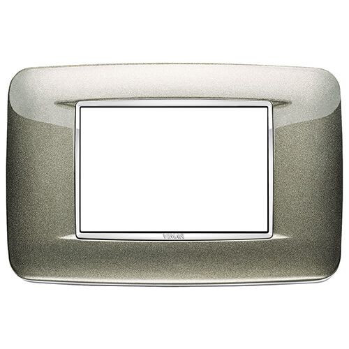 Vimar - Eikon 20683 Round Cover Plate - 3 Module, Die-Cast Metal - Apollo Lighting