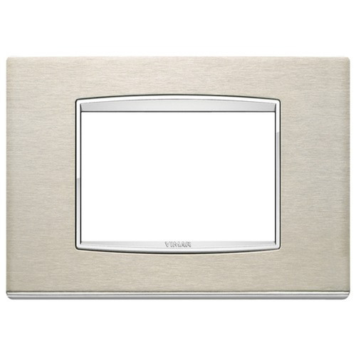 Vimar - Eikon 20653 Classic Cover Plate - 3 Module, Metal - Apollo Lighting