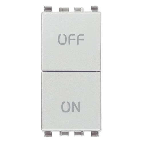 Vimar Eikon Two Independent Push Buttons, 1P NO + 1P NC, 10A, 250V, ON/OFF Symbols - Apollo Lighting