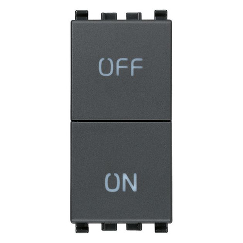 Vimar Eikon Two Independent Push Buttons, 1P NO + 1P NC, 10A, 250V, ON/OFF Symbols