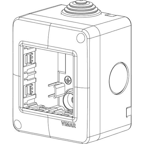 Vimar Isoset 2-Module Surface Enclosure, For Eikon and Plana, IP40, Grey
