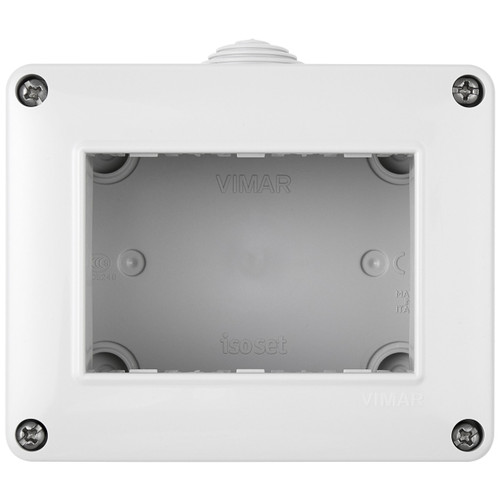 Vimar Isoset 3-Module Surface Enclosure, For Eikon & Plana, IP40 - Apollo Lighting