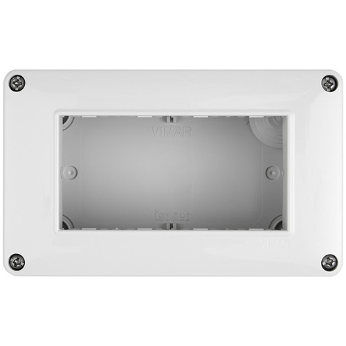 Vimar Isoset 4-Module Surface Mounting Box, For Eikon and Plana Series, IP40, Grey, Plastic