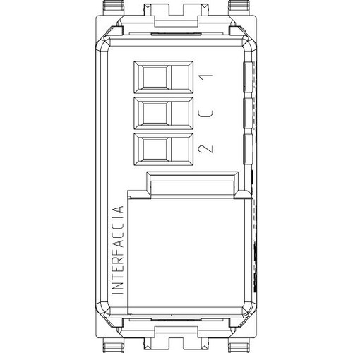 Vimar Eikon 2-Switch Bus System Interface, For Traditional Switches, IP40, Flush Mount, 1M