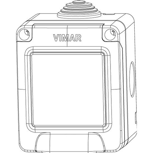 Vimar IP55 2-Module Surface Enclosure, For Eikon/Arké/Plana, Grey