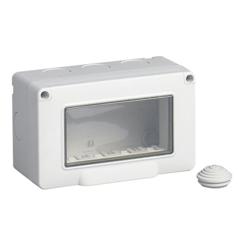 Vimar IP55 4-Module Surface Enclosure, For Eikon/Arké/Plana - Apollo Lighting