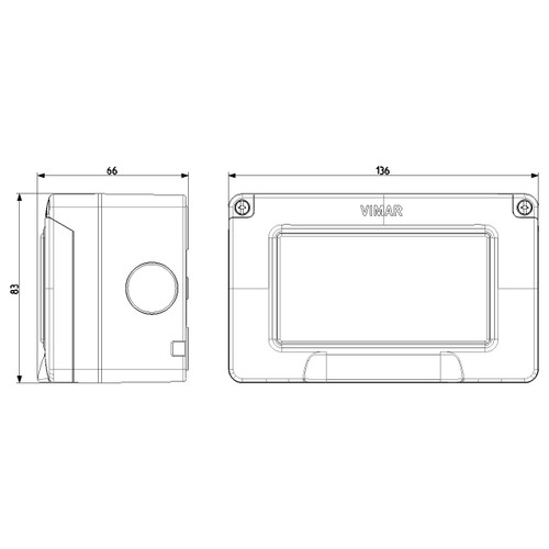 Vimar IP55 4-Module Surface Enclosure, For Eikon/Arké/Plana
