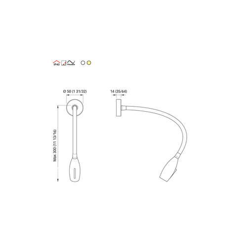 Quick Marine - Maya 30 LED Reading Light (Warm White, 10/30V, Chromed D00) (FASP0833CC06D00)