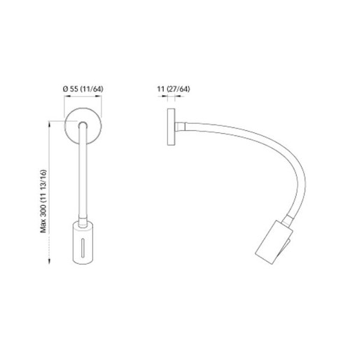 Quick Marine - Audrey Wall LED Reading Light (Daylight, 10/30V, Black, Chromed) (FASP2281TVCFA00)