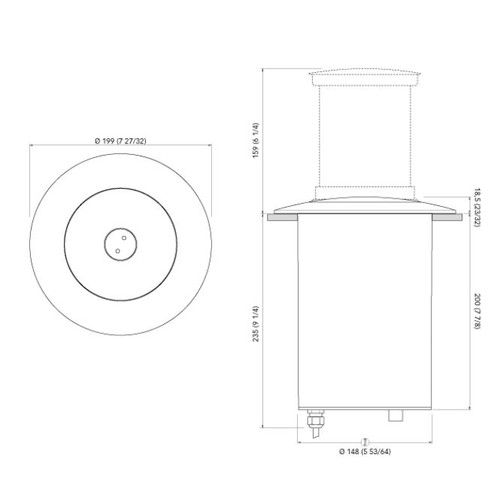 Quick Marine - Secret Light L 6W - LED Retractable Lamp 10-30V, Stainless Steel