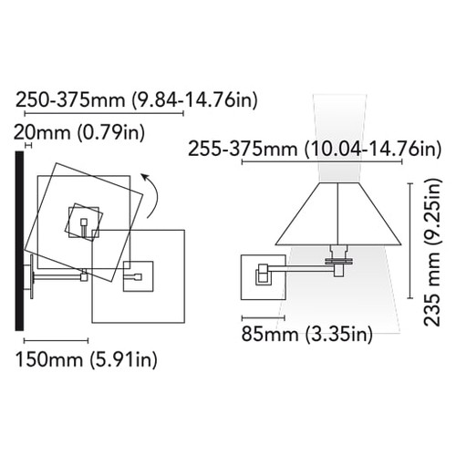 BCM - Aurica Wall Lamp - Polished Chrome, IP20, 110-230V, 40W