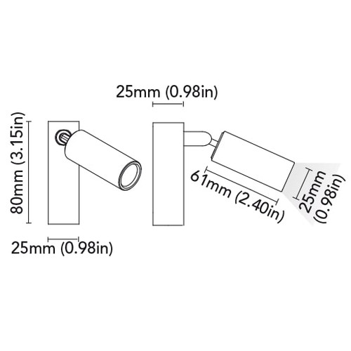 BCM - Pan Adjustable Wall Light - Polished Chrome, 3000K, Warm White, with Switch (BCM2166K-I-3)