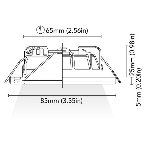 BCM - ORLANDO 85 Downlight - White, 4W, 4000K, Neutral White/Red, 8-32V, IP66 (BCM34062I4A8520)
