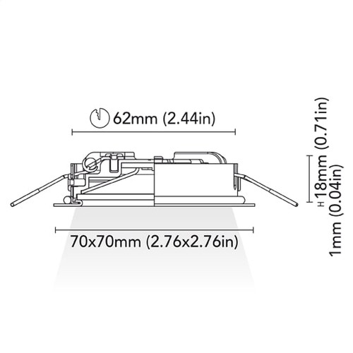 BCM - VENICE 70 Downlight - 4000K, Neutral White/Blue, 2W, IP66, (BCM34114B-C70-4)