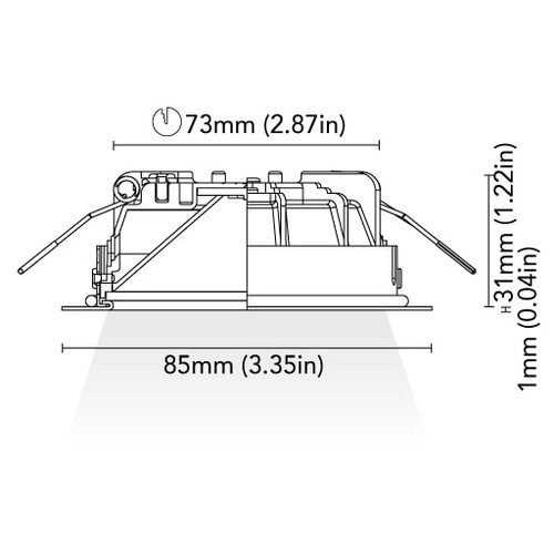 BCM - Malibu 85 Downlight - 4W, 8-32V, IP66, Opal Screen, Wide Beam