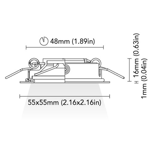 BCM - Seattle 55 Downlight - 1.5W, 3000K Warm White, 8-32V, IP66, 88Lm