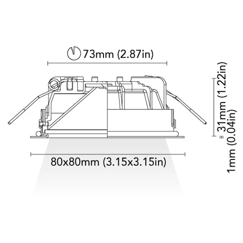 BCM - Seattle 80 Downlight - 4W, 8-32V, IP66, Opal Screen, Wide Beam
