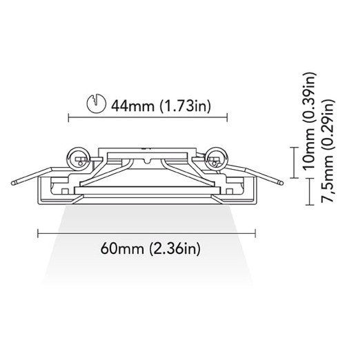 BCM - California 60 Courtesy Light - 1.5W, 3000K Warm White, 8-32V, IP66, 60Lm