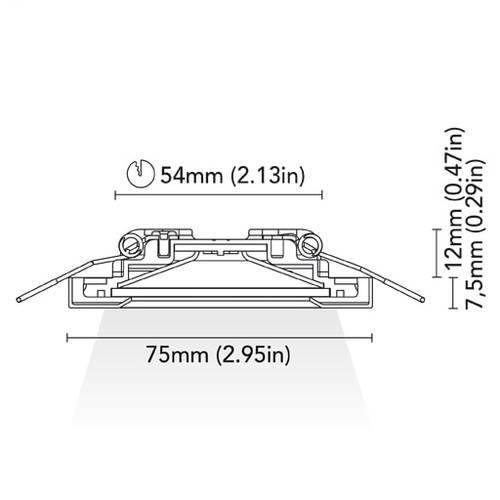 BCM - California 75 Courtesy Light - 2W, 8-32V, IP66, Opal Screen, Wide Beam