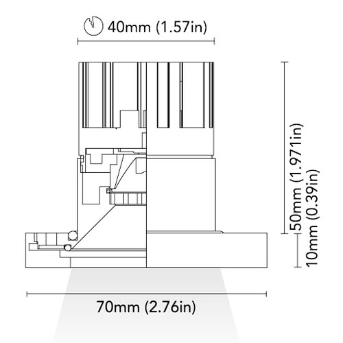 BCM - Urano 70 Round Outdoor Downlight - 70mm, Warm White, 10-30V (BCM3434-70F6S-4)