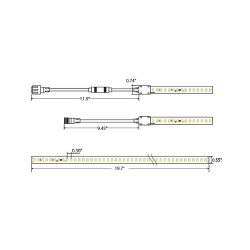 Plash - Harsh Environment LED Strip Light - 110V, IP68, Cool White, 6000K, 1ft (FLS-110V-2700K-1FT)