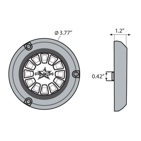 Plash - EPIK Underwater Transom Light - Blue/White, IP68, 4.1A, 51.6W (PL-UWL-EPIK-B/W-K)