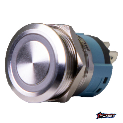 Plash - Push Button - Illuminated Switch, 15A, Red, 12V, IP67 (PL22S-M-12VR)