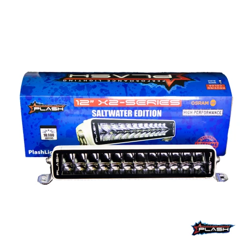 Plash - X2-Series 12" LED Light Bar - 9-32V, 120W, 6000K, Cool White, IP67