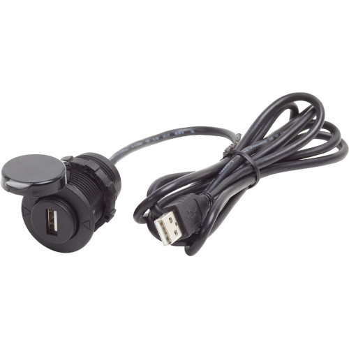 Blue Sea Systems 12V DC USB Extension, USB 2.0, IP45, 5 ft Cable, 1-1/8 in Mounting Hole - Apollo Lighting