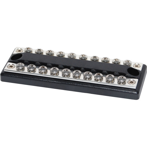 Blue Sea Systems DualBus Common BusBar, 100A, 300V AC, 48V DC, #8-32 Screw Terminals, Tin-Plated Copper