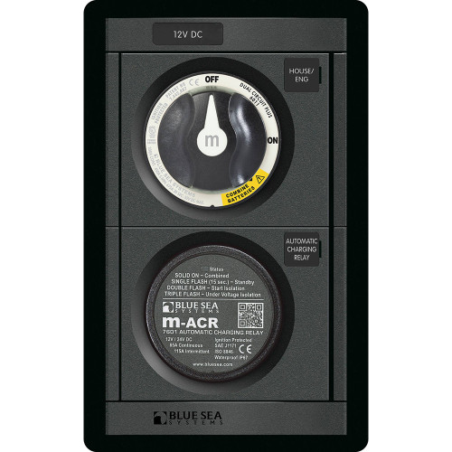 Blue Sea Systems 360 Panel Add-A-Battery Battery Management Panel, 12V, M-ACR, M-Series Battery Switch - Apollo Lighting