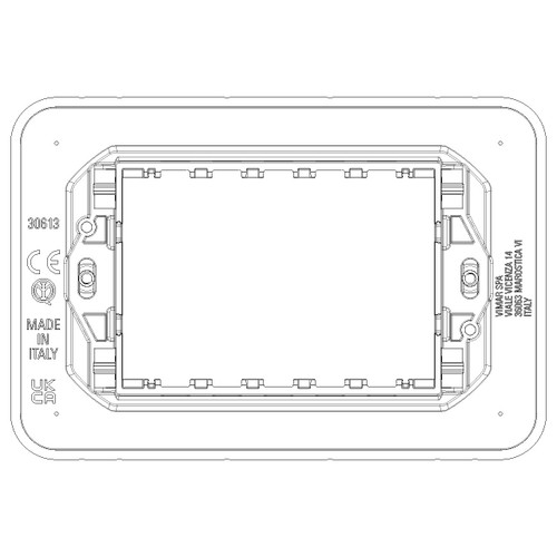 Vimar Linea 3-Module Mounting Frame, With Screws, For 3-Module Boxes - Apollo Lighting