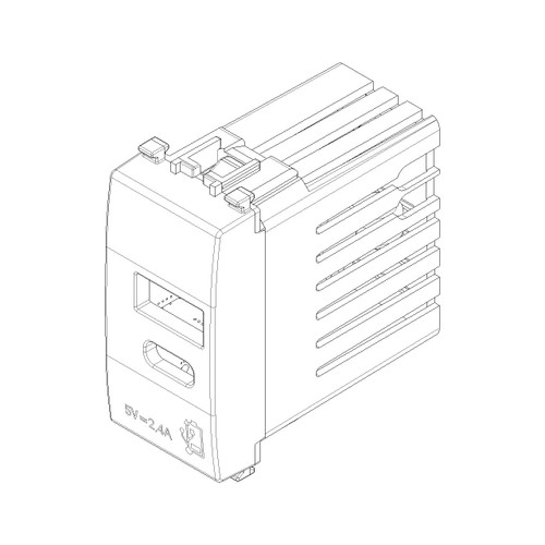 Vimar Eikon 20292 USB Power Supply Unit, 120-240V AC, Flush Mount, 1-Module
