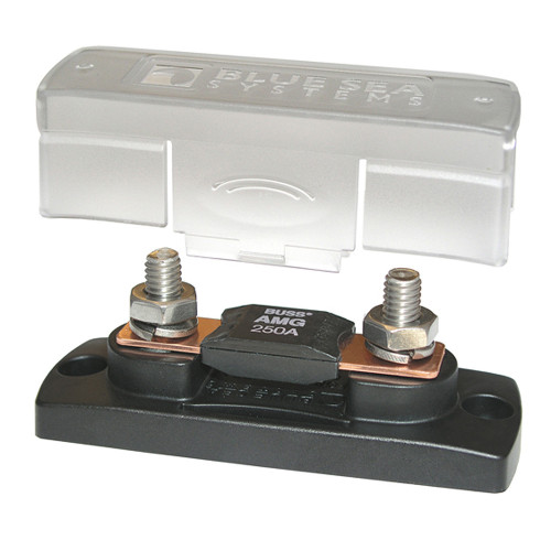Blue Sea Systems MEGA/AMG Fuse Block, 100-300A, 32V DC, With Cover - Apollo Lighting