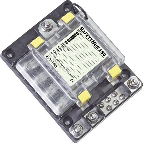 Blue Sea Systems SafetyHub 150 Fuse Block, 10-Circuit, 4 MIDI/AMI, 6 ATO/ATC, Ignition Protected