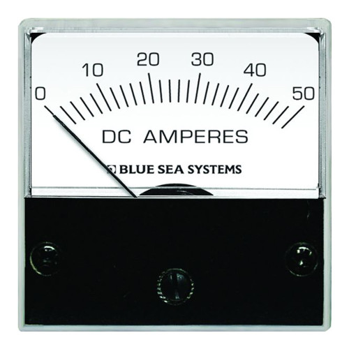 Blue Sea Systems DC Micro Ammeter, 0-50A, 2 in Face, External Shunt, Backlit