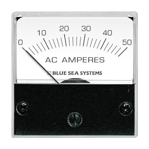 Blue Sea Systems AC Micro Ammeter, 0-50A, 2 in, Backlit Face, With Coil