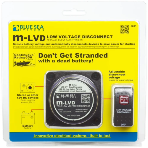 Blue Sea Systems m-LVD Low Voltage Disconnect, 12V, 65A, IP67