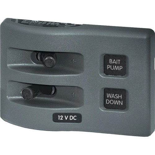 Blue Sea Systems WeatherDeck Waterproof Switch Only Panel, 12V/24V DC, IP67, 15A per Circuit - Apollo Lighting