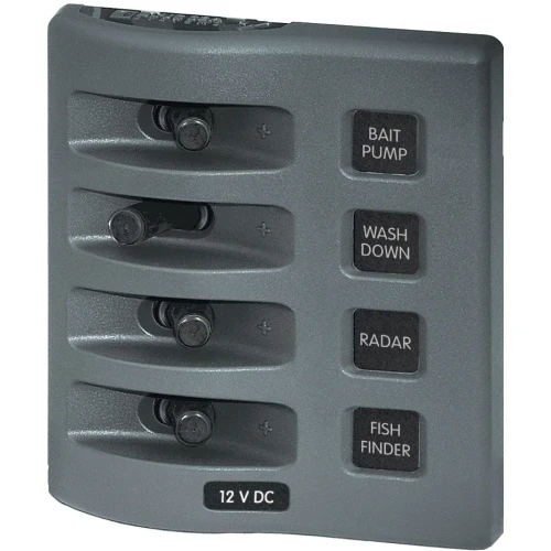Blue Sea Systems WeatherDeck Waterproof Switch Only Panel, 12V/24V DC, IP67, 15A per Circuit