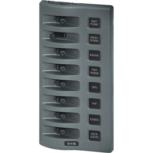 Blue Sea Systems WeatherDeck Waterproof Switch Only Panel, 12V/24V DC, IP67, 15A per Circuit