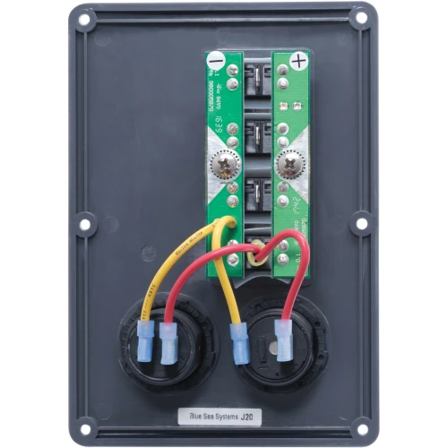 Blue Sea Systems Water-Resistant Circuit Breaker Switch Panel, 12V DC, Illuminated 15A Breakers, Exposed Mount