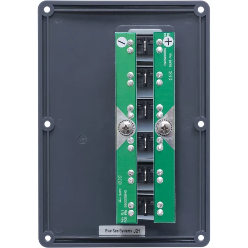 Blue Sea Systems Water-Resistant Circuit Breaker Switch Panel, 12V DC, Illuminated 15A Breakers, Exposed Mount