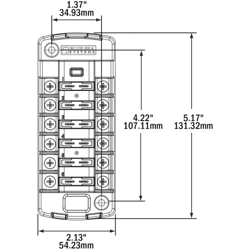 Blue Sea Systems ST Blade Fuse Block, 6 Independent Circuits, 32V DC, ATO/ATC - Apollo Lighting