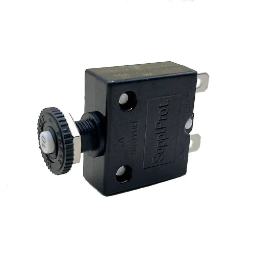 Blue Sea Systems Push Button Reset Only Quick Connect Circuit Breaker, 32V DC, Panel Mount, Thermal Trip, Ignition Protected