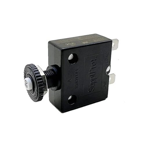 Blue Sea Systems Push Button Reset Only Quick Connect Circuit Breaker, 32V DC, Panel Mount, Thermal Trip, Ignition Protected