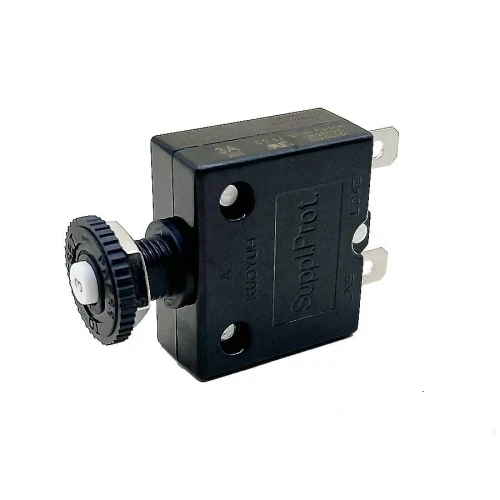 Blue Sea Systems Push Button Reset Only Quick Connect Circuit Breaker, 32V DC, Panel Mount, Thermal Trip, Ignition Protected